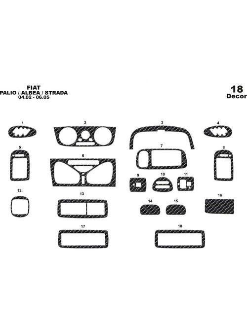 Fiat Palio / Albea / Strada 2002-2005 pcs 18 parça Torpido Kaplama