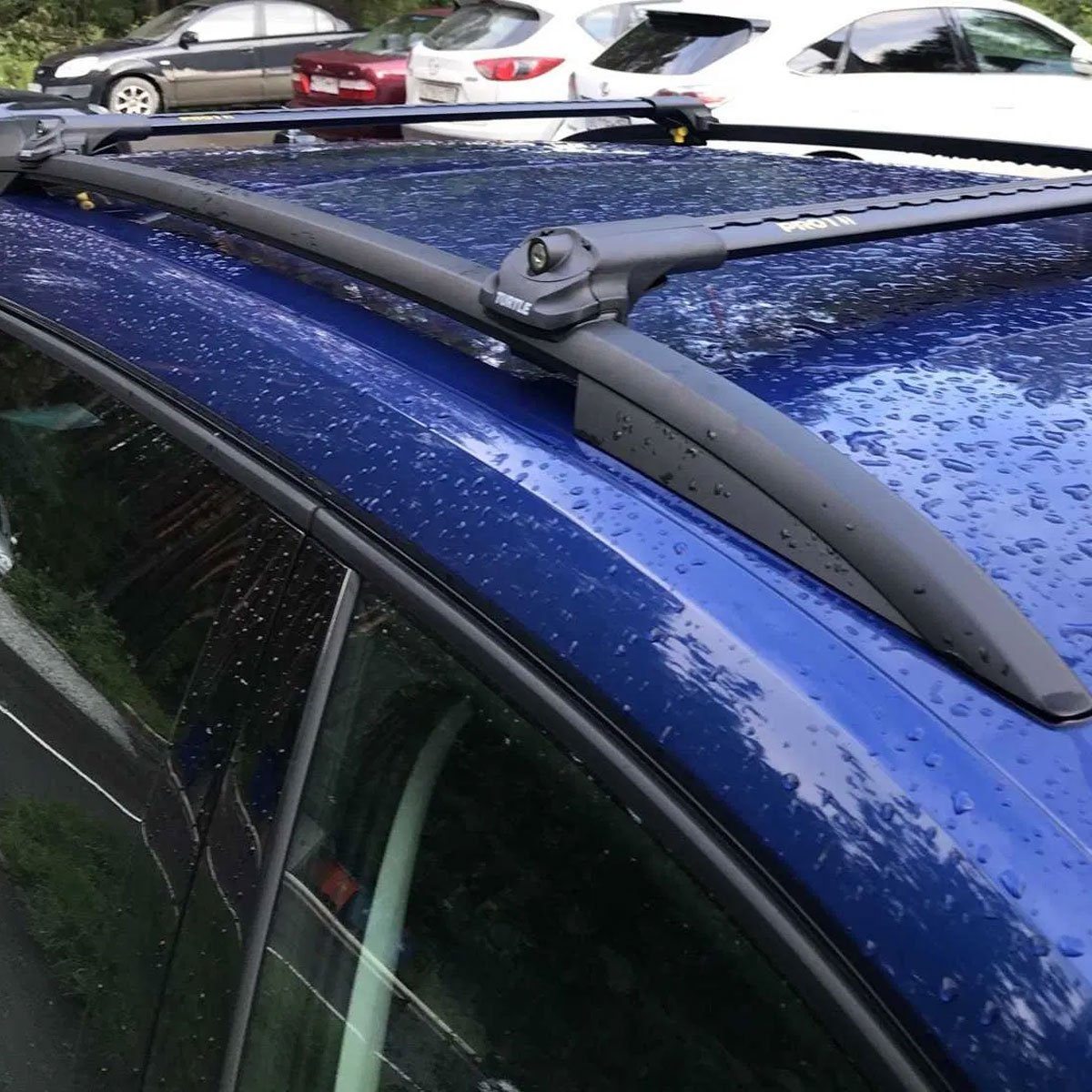 Acura MDX YD2 2007-2013 Roof Rack Cross Bars Black Raised Rails Pair Turtle Air 1