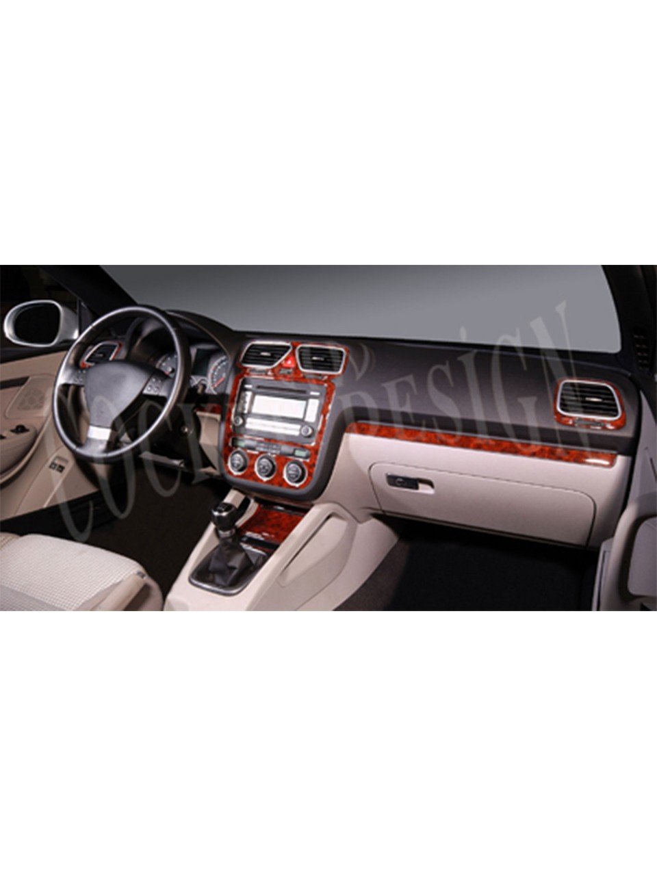 Volkswagen Eos 2005-2010 pcs 9  Fit Interior Dash Trim Cover Kit Wood Interior Panel