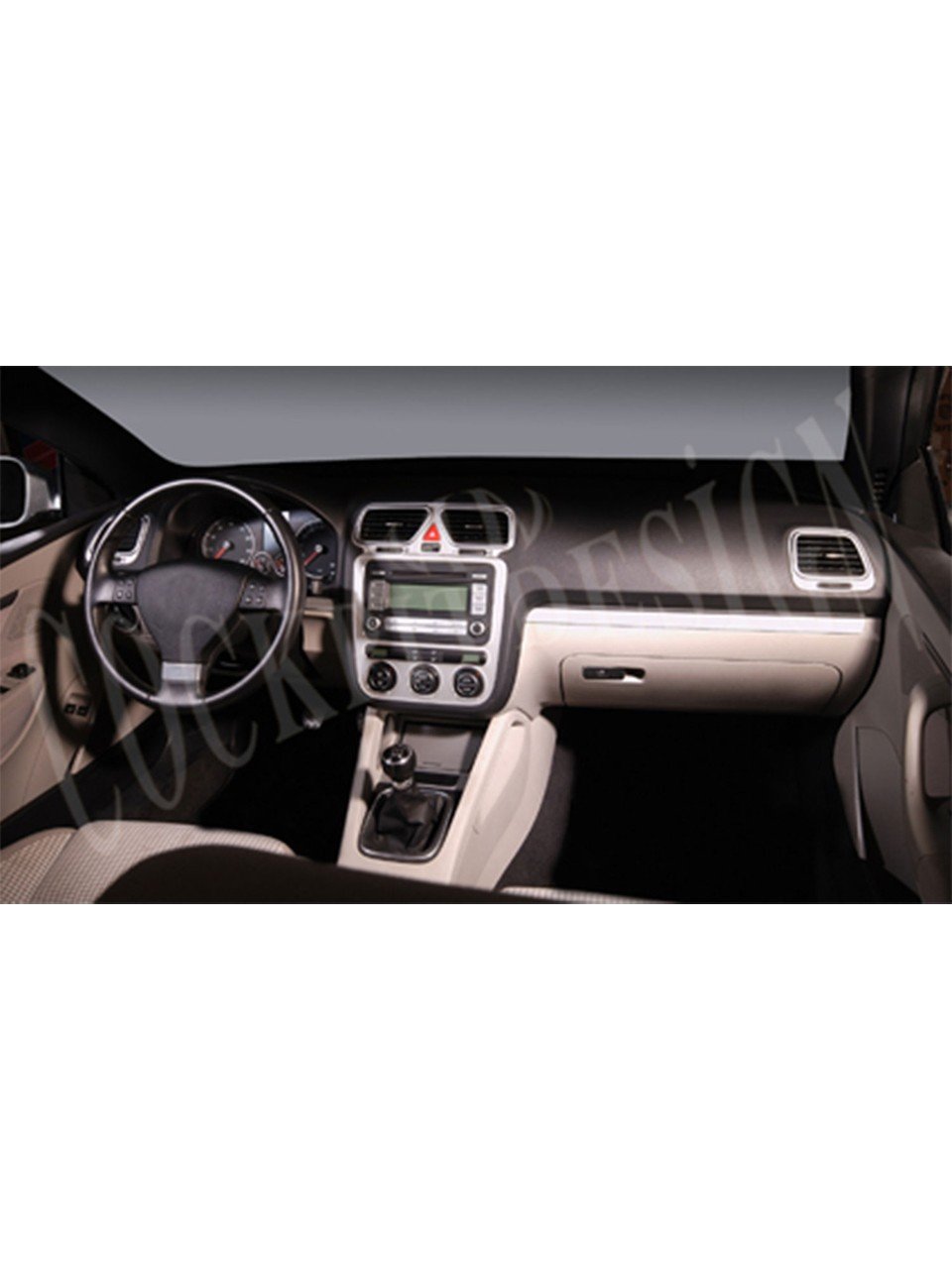 Carbon Fiber Look Dash Trim Kit pcs 9 for Volkswagen Eos 2005-2010 Interior Panel