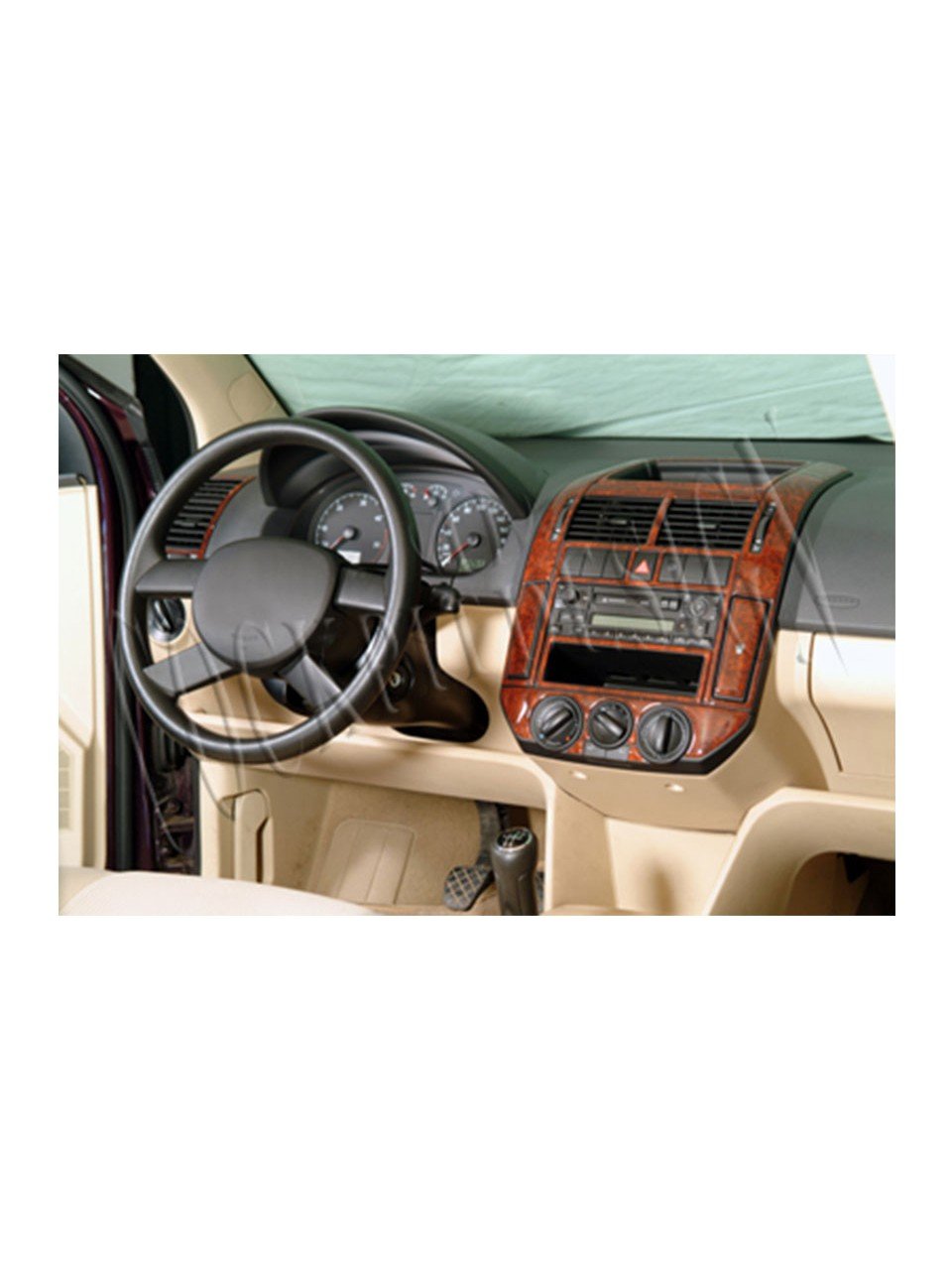 Volkswagen Polo 2001-2005 pcs 14 Fit Interior Dash Trim Cover Kit Wood Interior Panel