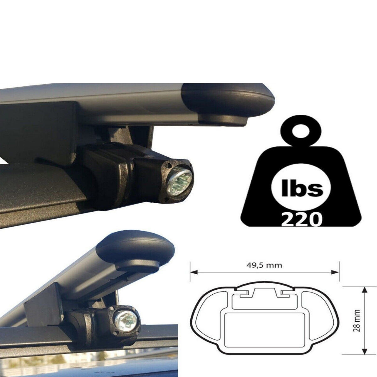 Mitsubishi Outlander PHEV 2022-2024 Roof Rack Cross Bars Flush-mounted Rails Kanca Model